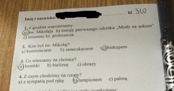 Sprawdzian z religii - Jeja.pl