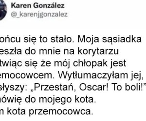 Kot stosuje na mnie przemoc