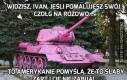 Widzisz, Ivan, jeśli pomalujesz swój czołg na różowo...