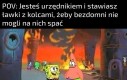 Kurde, Sławek, weź zrób te ławki stojące, bo turyści siadają i zajmują