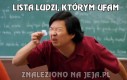 Lista ludzi, którym ufam