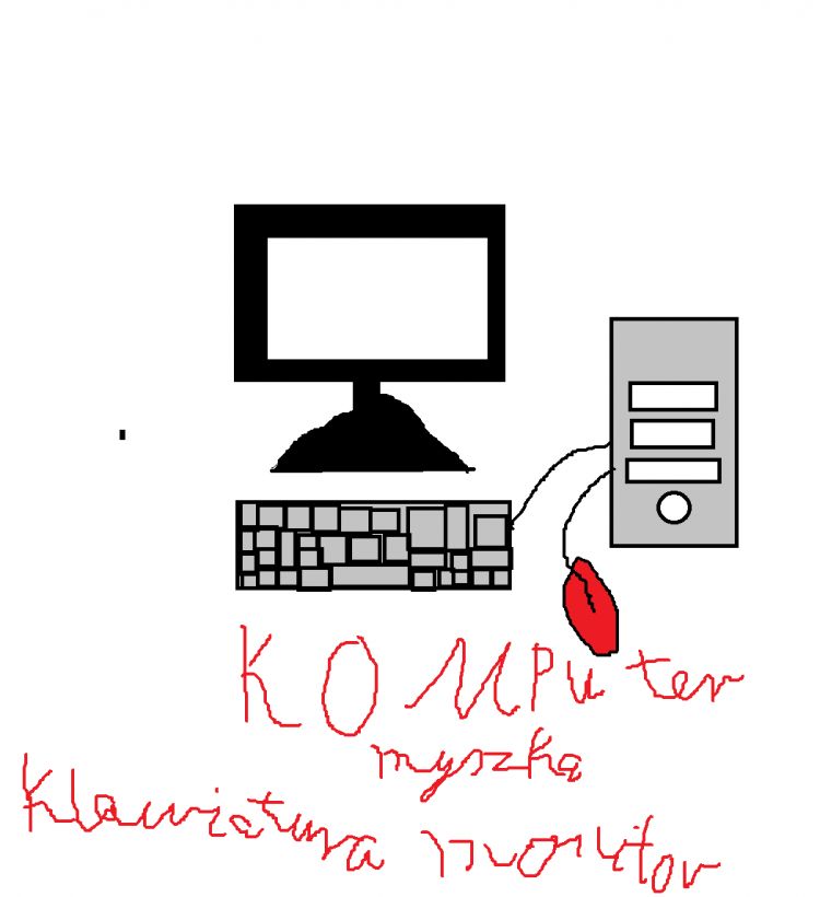 komputer, monitor,myszka i klawiatura
