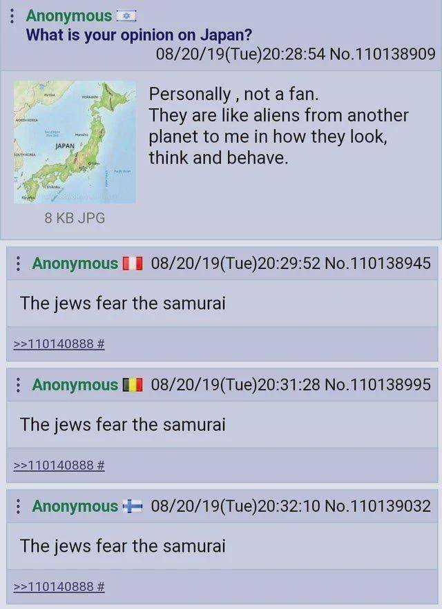 The jews fear the samurai
