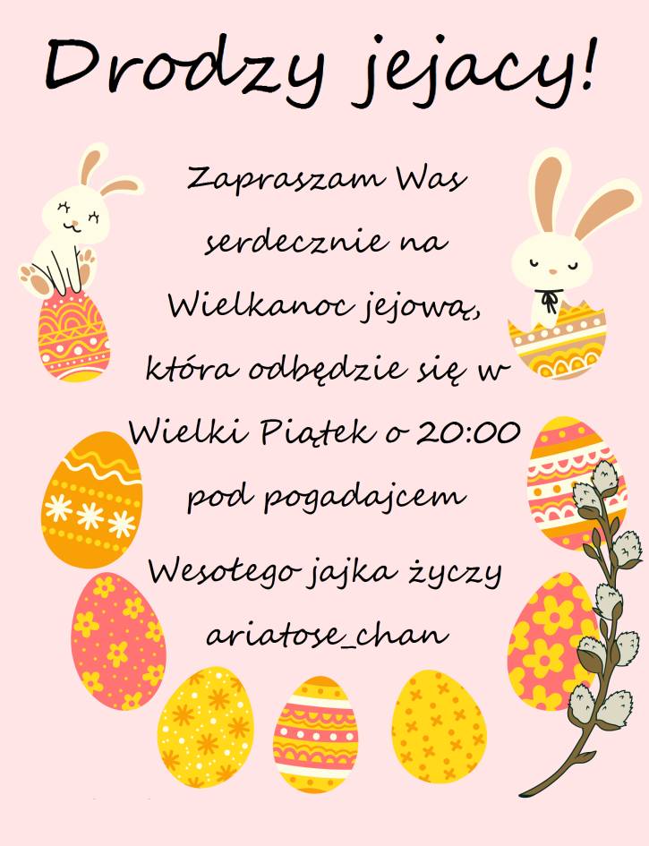 Zapraszam na Wielkanoc jejową