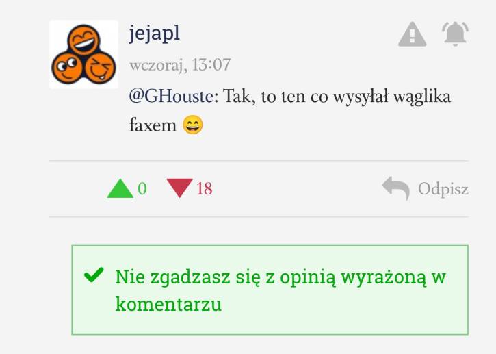 ten człowiek sam zasłużył na czerwonkę